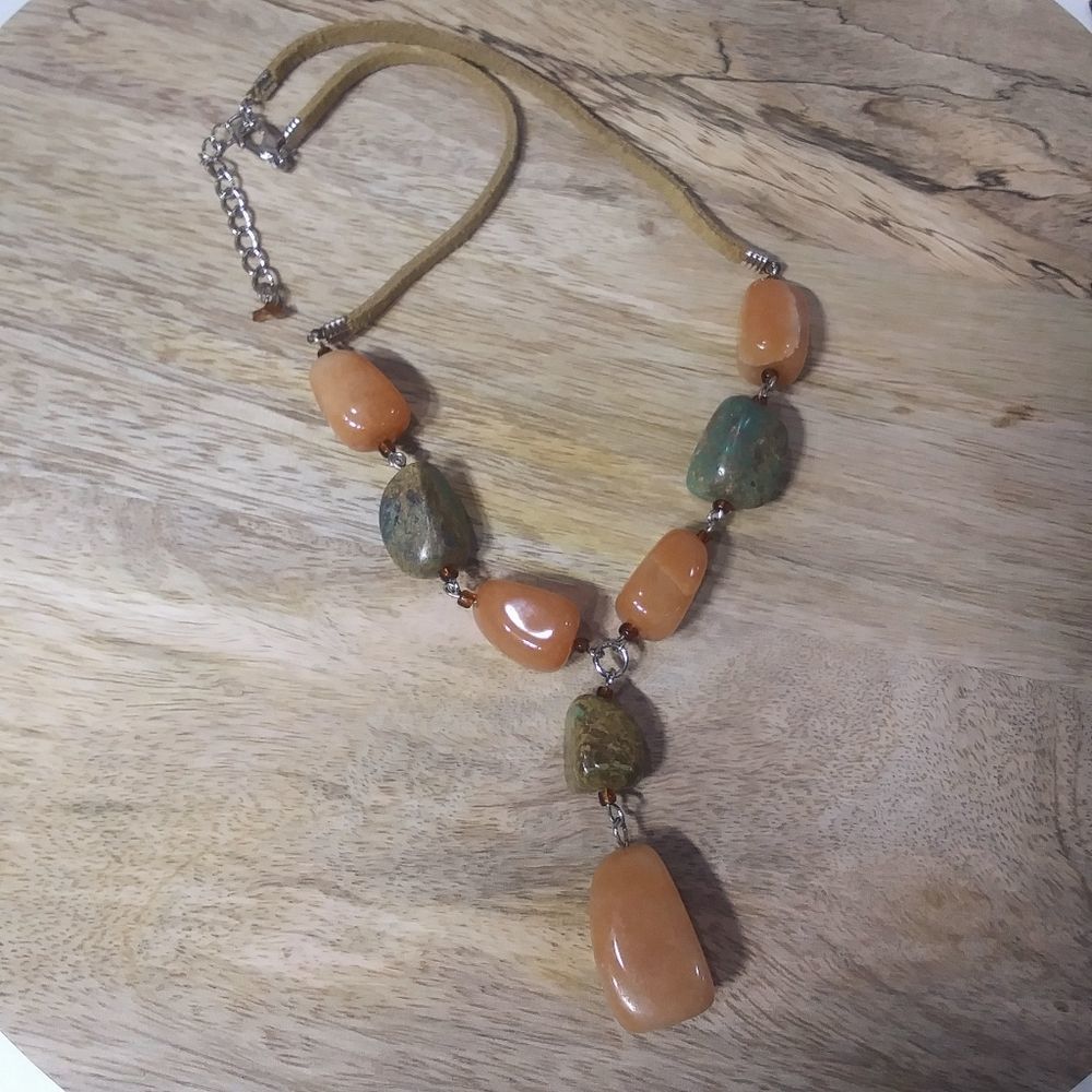 Chunky Semi-Precious Stone Y-Necklace